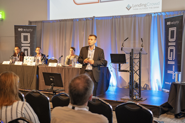 Mike Allan at Fintech 2018. Picture: Nicola Kenny
